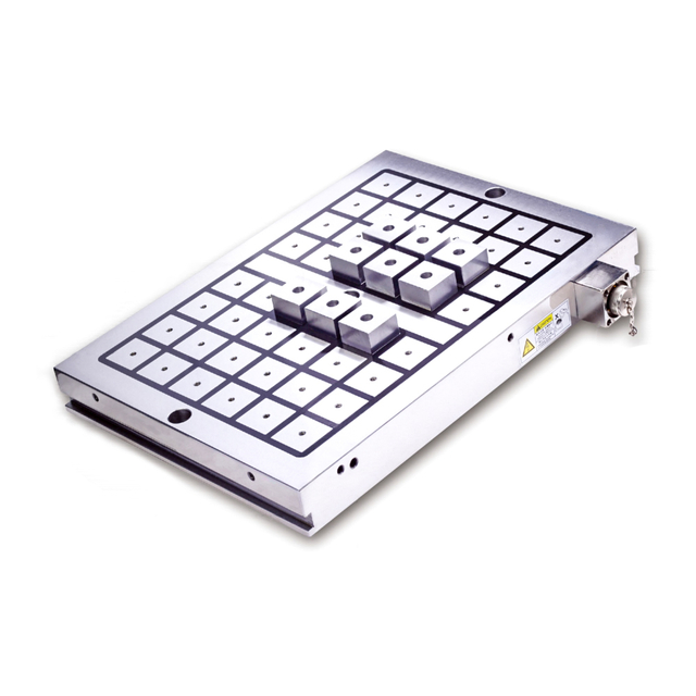 Trabalho do centro de usinagem CNC segurando mandril magnético eletropermanente