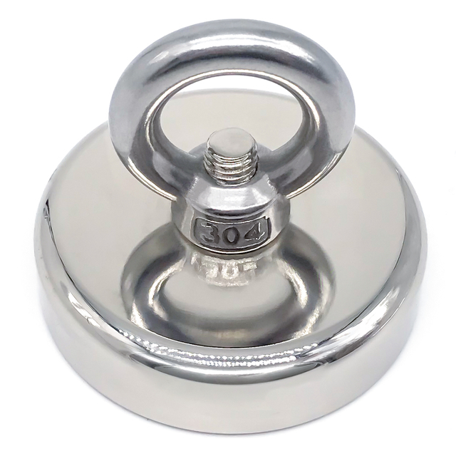 Ímã de pesca de neodímio redondo de aço inoxidável de lado único