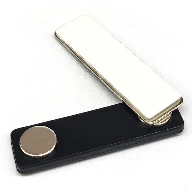 Ímã de crachá com nome de neodímio e folha de aço adesivo retangular 