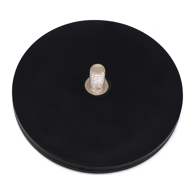 Haste roscada externa multipolo ímã de neodímio de borracha preta